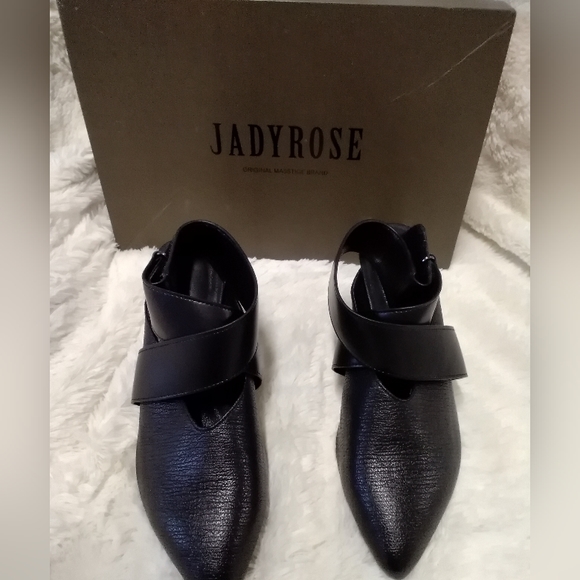 BNIB black mirror heel leather slingbacks - Picture 4 of 11